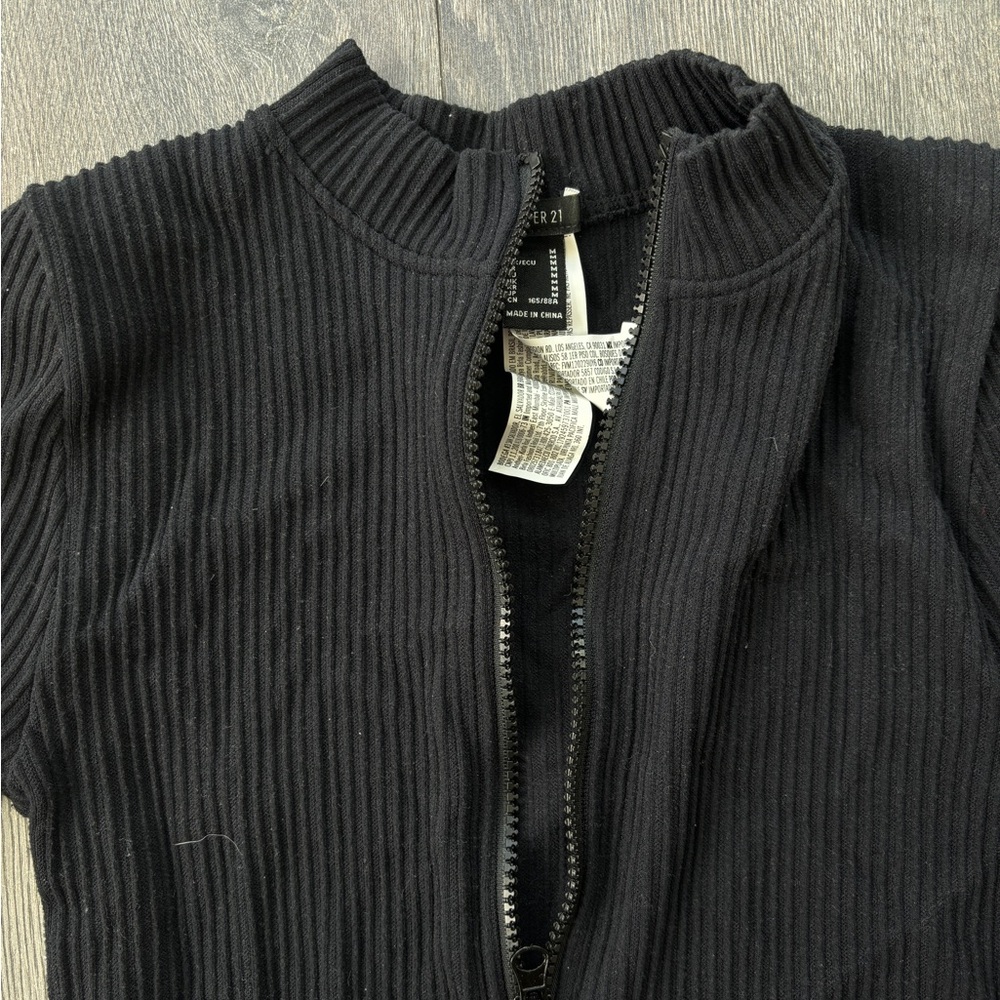 Forever 21 Zipper Bodycon Black Mini Party Dress [LIMITED EDITION]